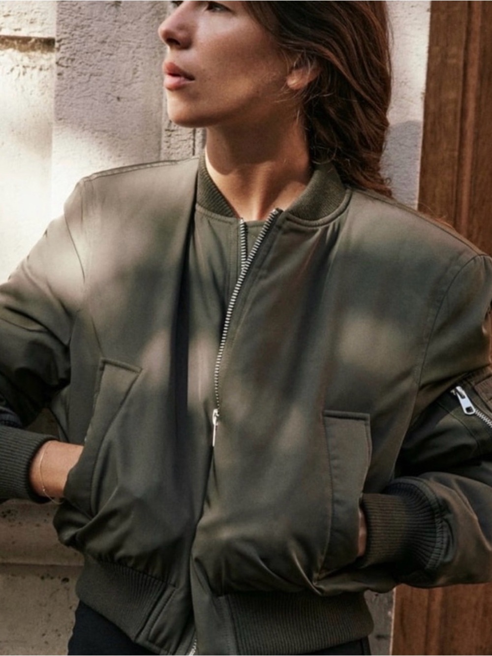 Zara Cropped Bomber Jacket